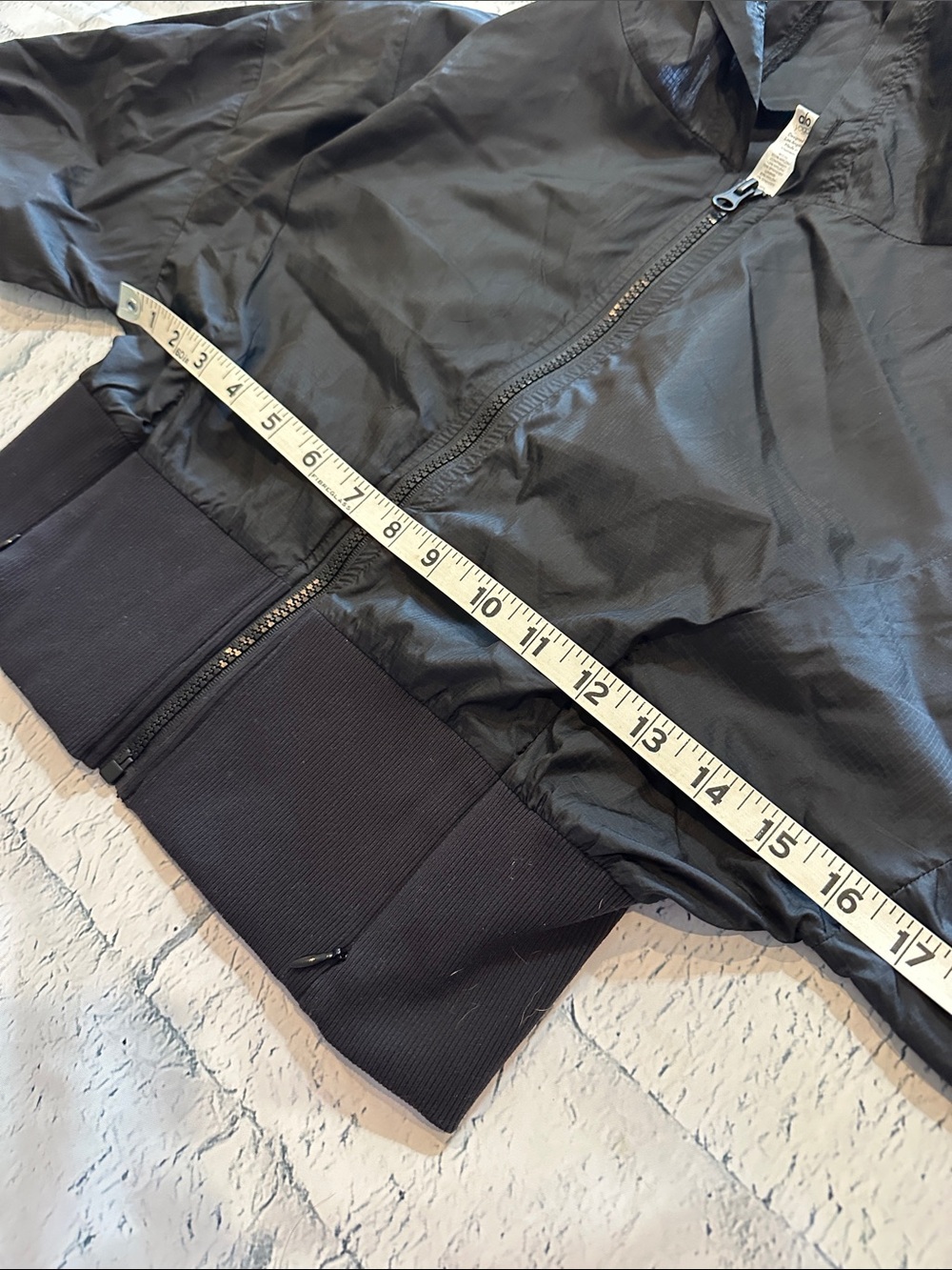ALO Women's Black Hooded Bomber Jacket - Casual Zip-Up - Picture 8 of 11